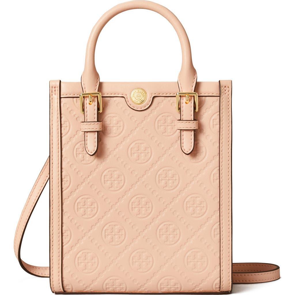 TORY BURCH T Monogram Leather Mini N/s Tote In Neutrals Product Image