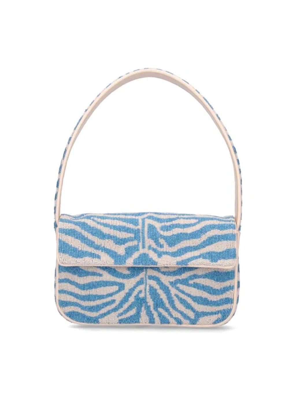 STAUD Tommy Zebra Beaded Shoulder Bag In Neutrals Product Image