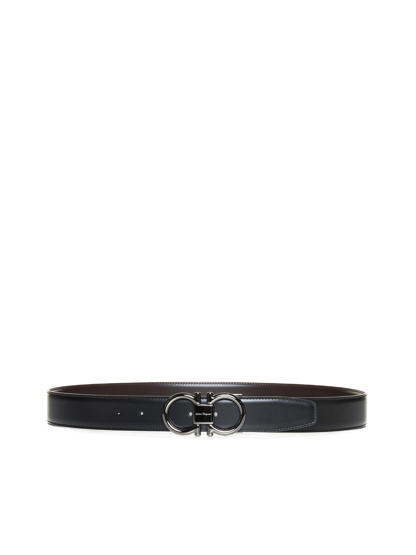 FERRAGAMO Logo Belt In Nero || Hickory Product Image