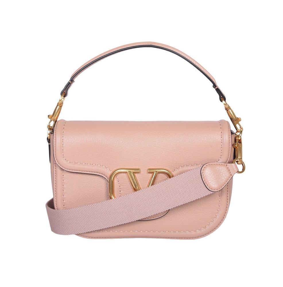 VALENTINO GARAVANI Valentino Vlogo Plaque Foldover Top Shoulder Bag In Pink Product Image