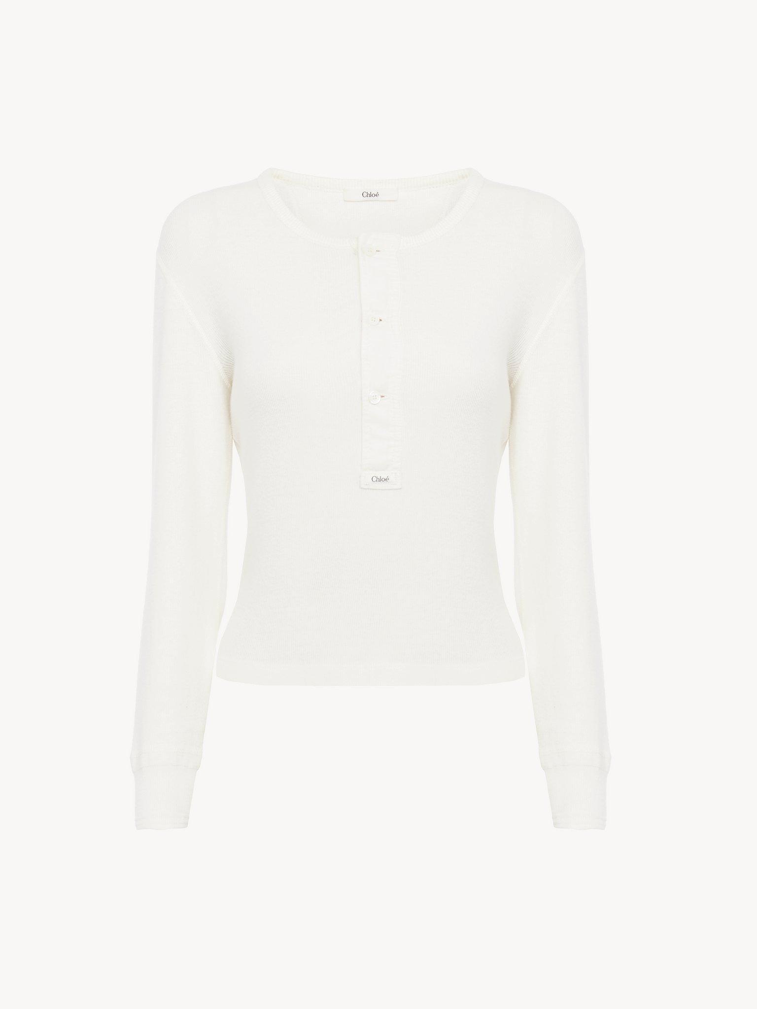 Henley shirt in cotton jersey Product Image