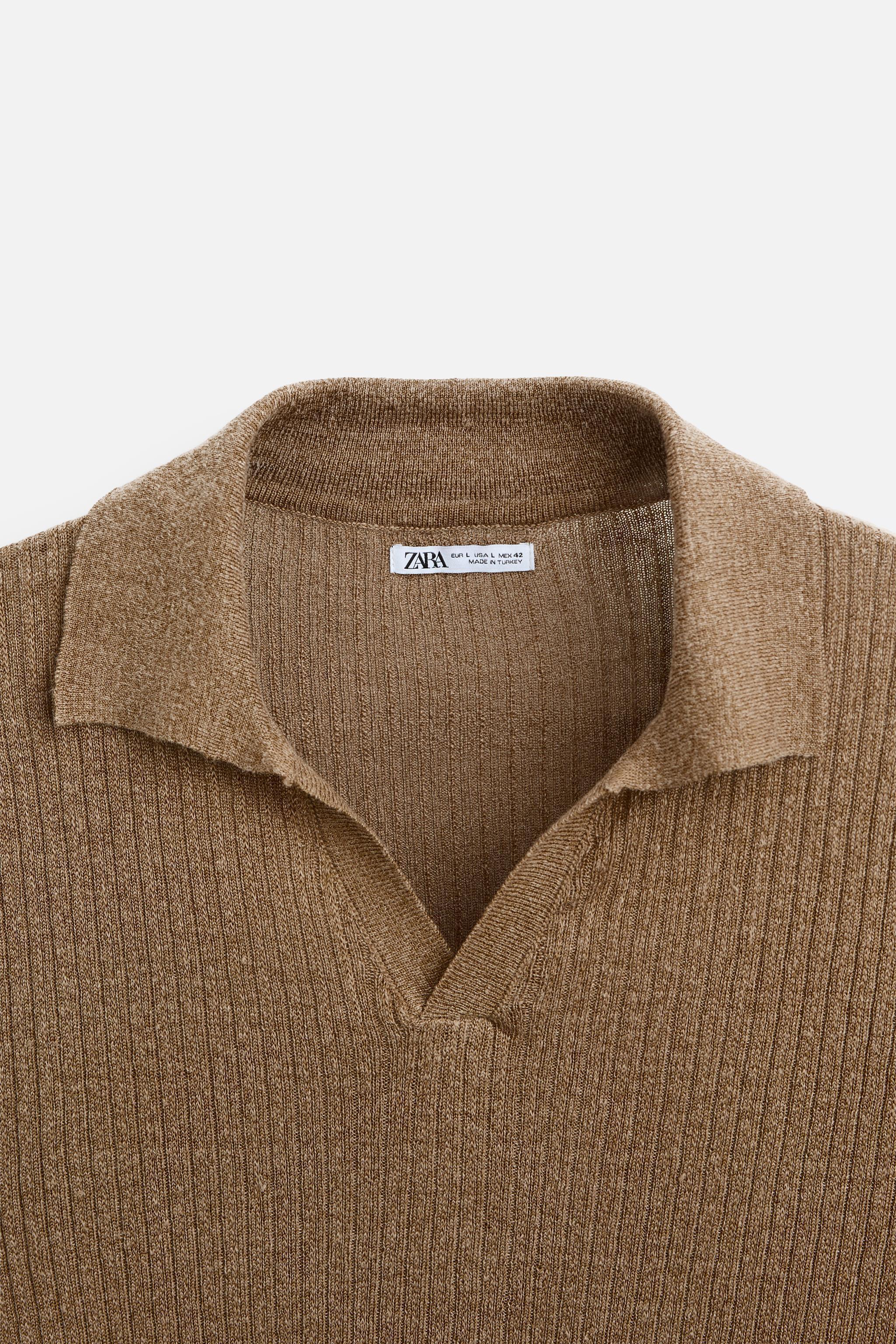 LINEN - VISCOSE KNIT POLO SHIRT Product Image