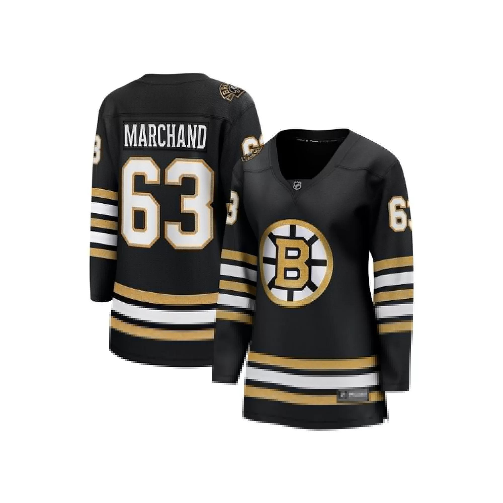 Women's Fanatics Branded Brad Marchand Black Boston Bruins 100th Anniversary Premier Breakaway Player Jersey, Size: 2XL Product Image