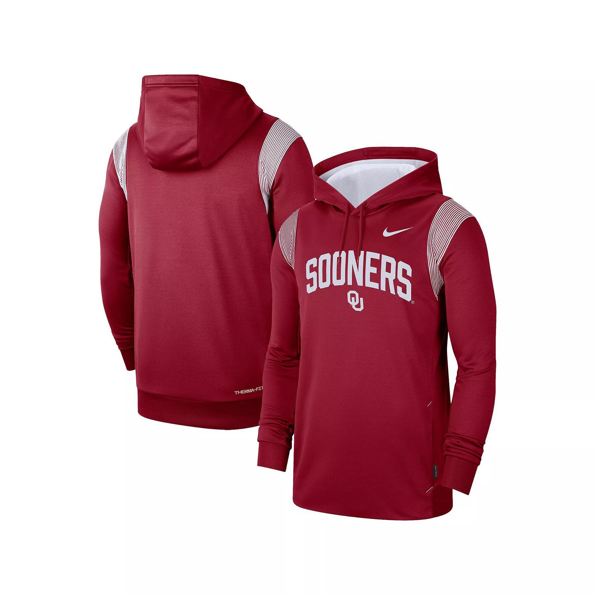 Men's Nike Crimson Oklahoma Sooners 2022 Game Day Sideline Performance Pullover Hoodie,  Product Image