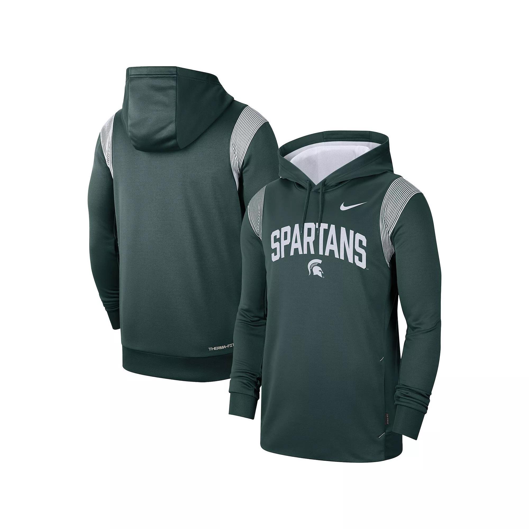 Men's Nike Green Michigan State Spartans 2022 Game Day Sideline Performance Pullover Hoodie,  Product Image
