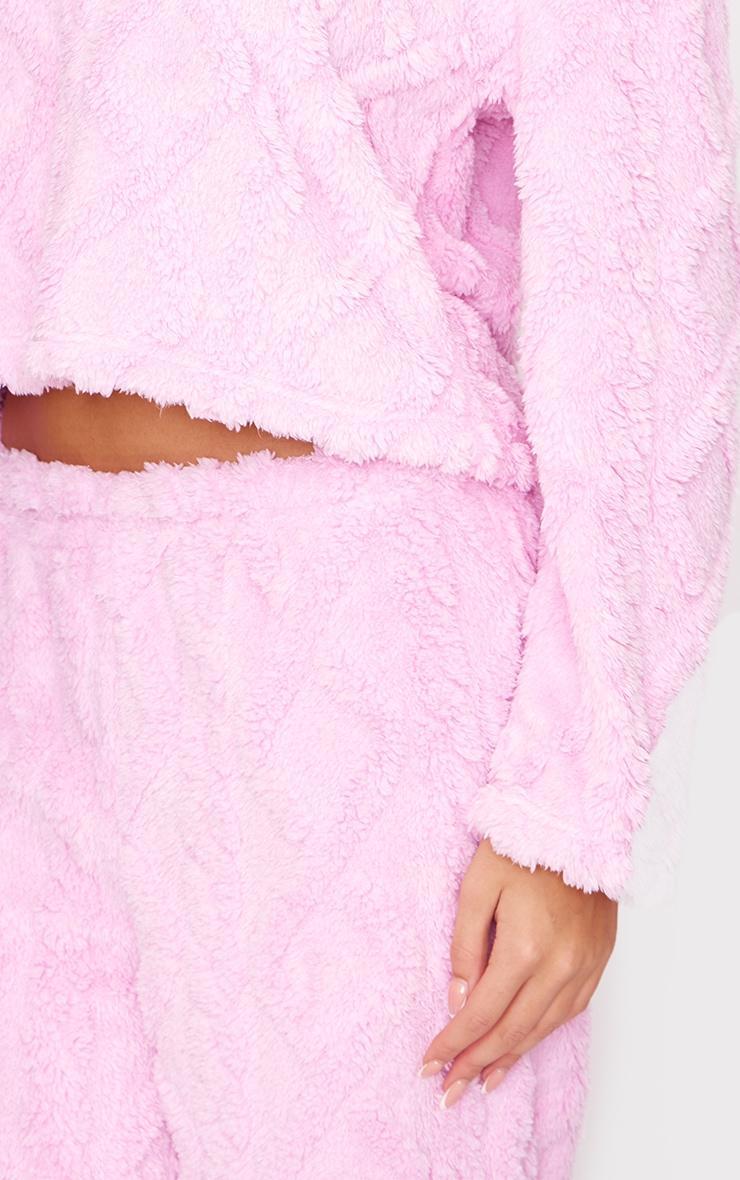 Pink Cable Fleece Long Pj Set Product Image