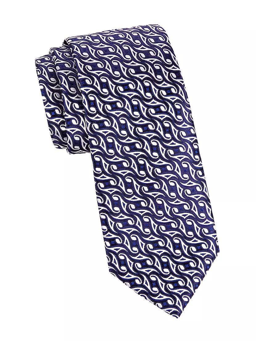 Mens Swirl Geometric Woven Silk Tie Product Image