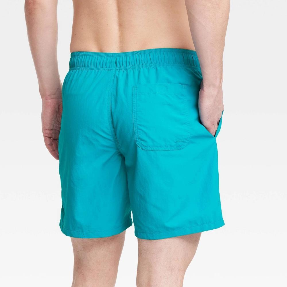 Mens 7 Swim Shorts - Goodfellow & Co Aqua Blue Product Image