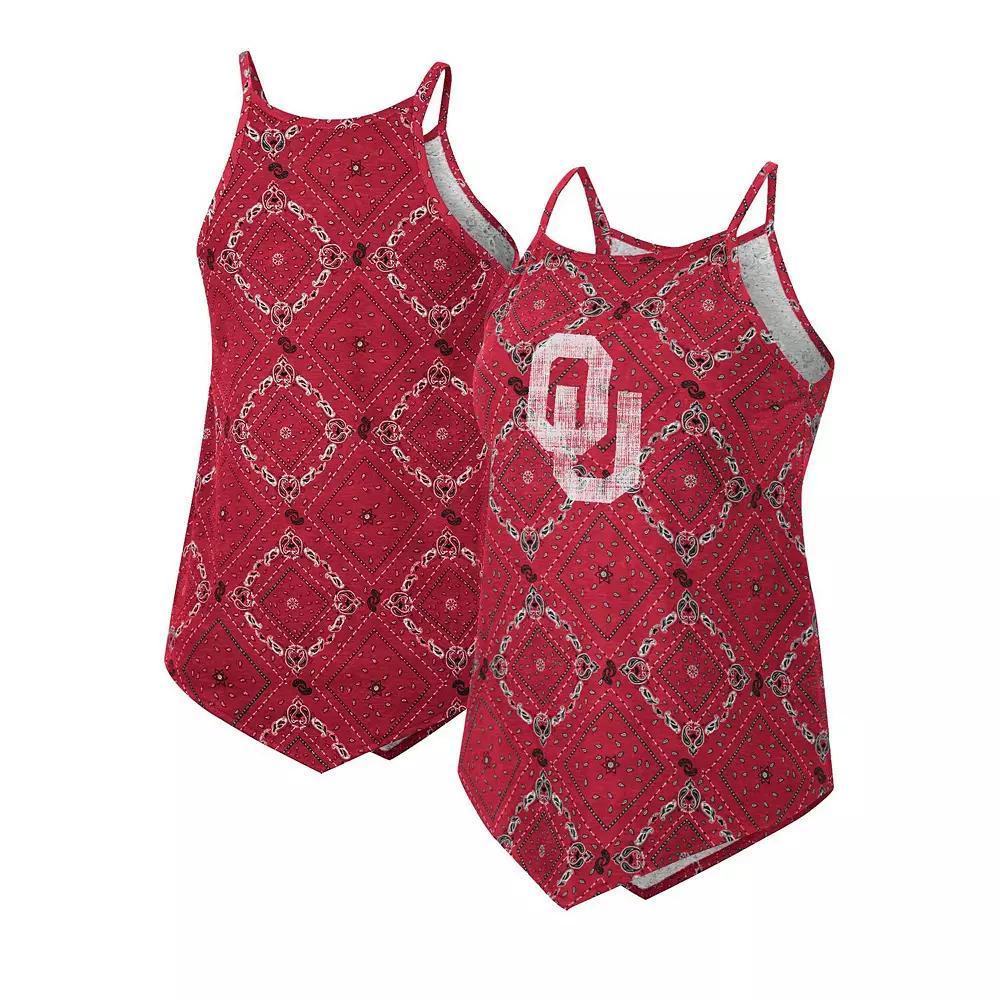Women's Colosseum x Wrangler Crimson Oklahoma Sooners Bandana Tank Top, Size: Small, Red Product Image