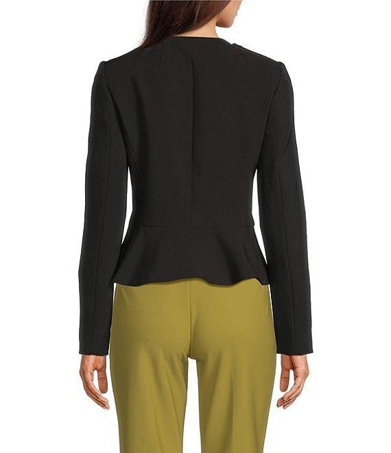 DKNY by Donna Karan Tech Tailoring Ruffle Back Zip Front Jacket Product Image