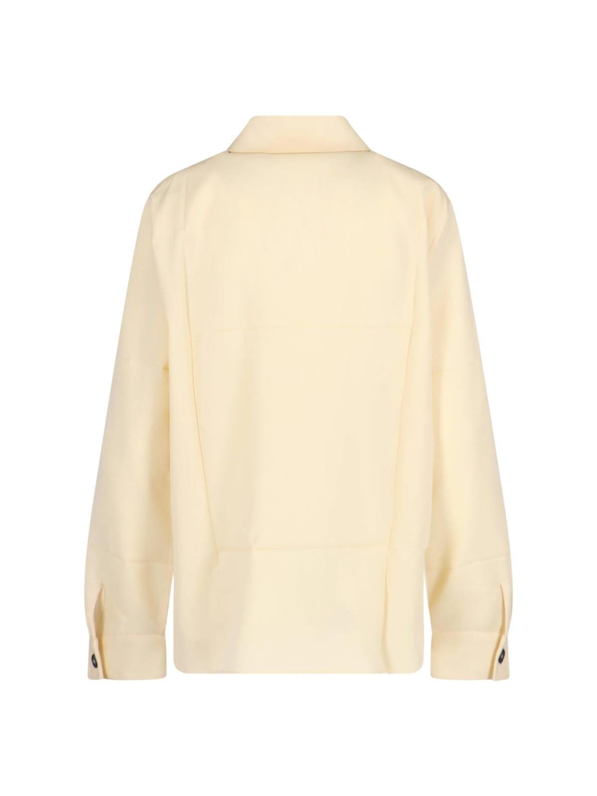 JIL SANDER Woman Jacket Light Yellow Size 6 Cotton Product Image