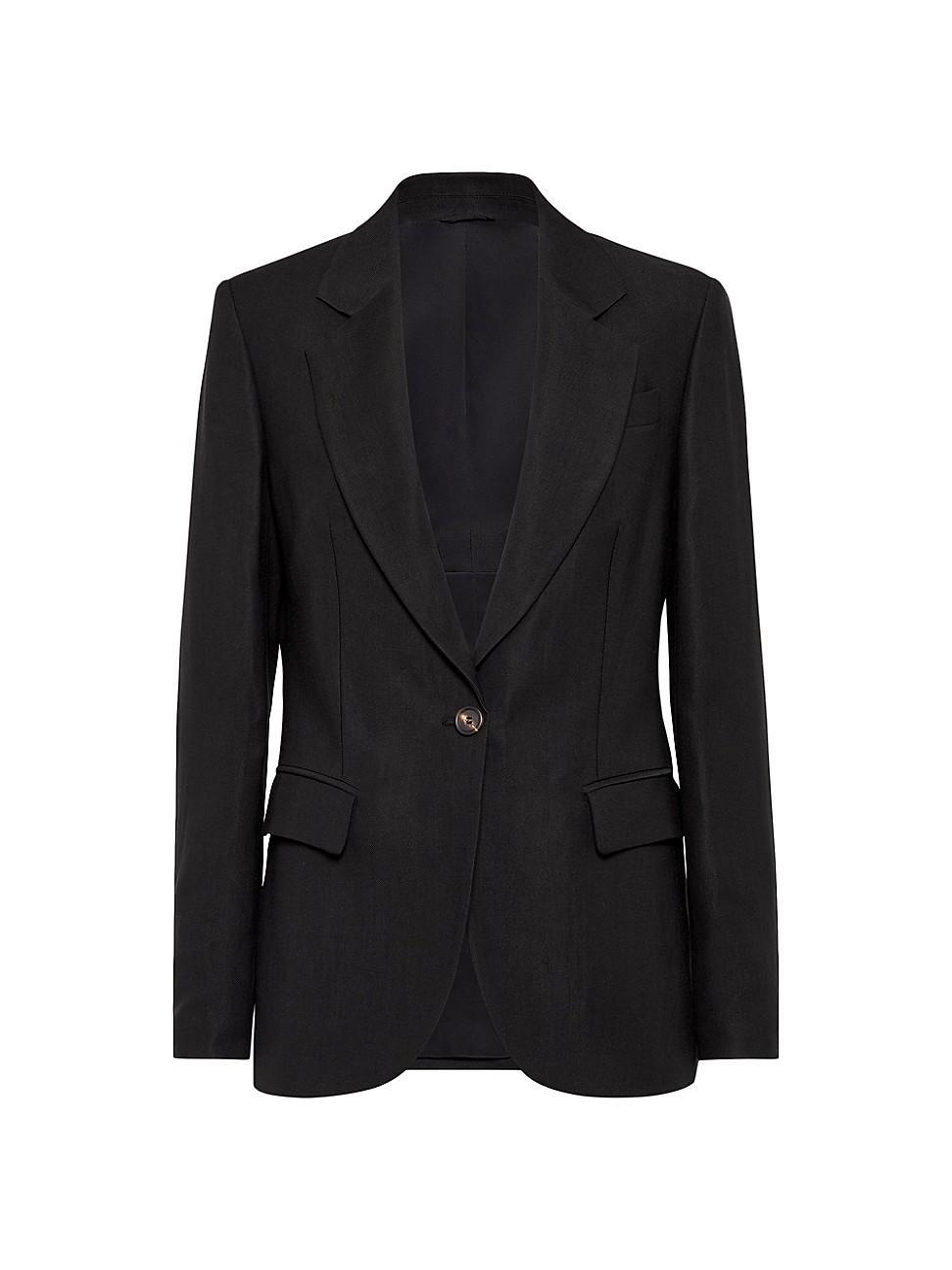 Womens Viscose and Linen Fluid Twill Blazer Product Image