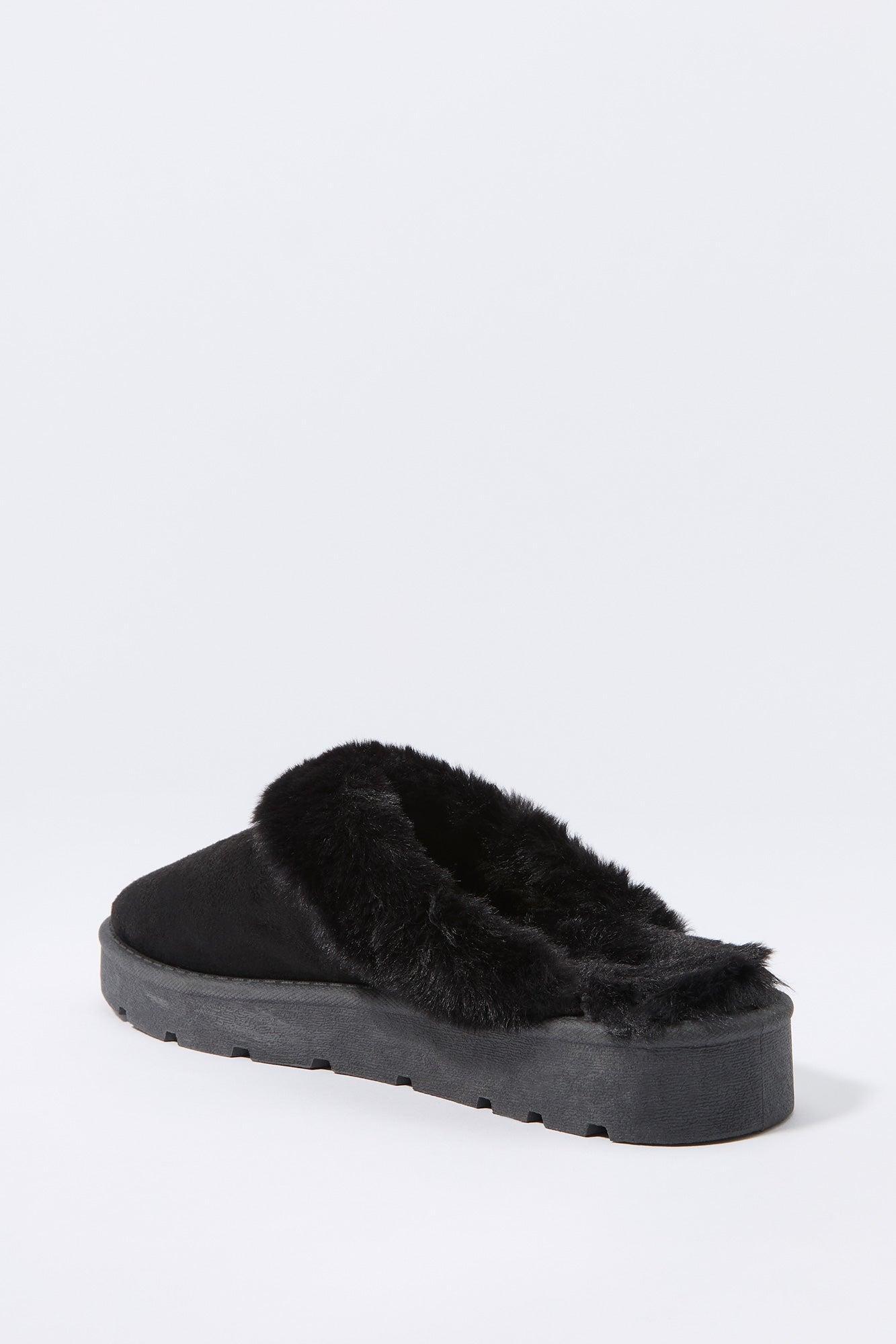 Faux Fur Collared Slipper Bootie Female Product Image