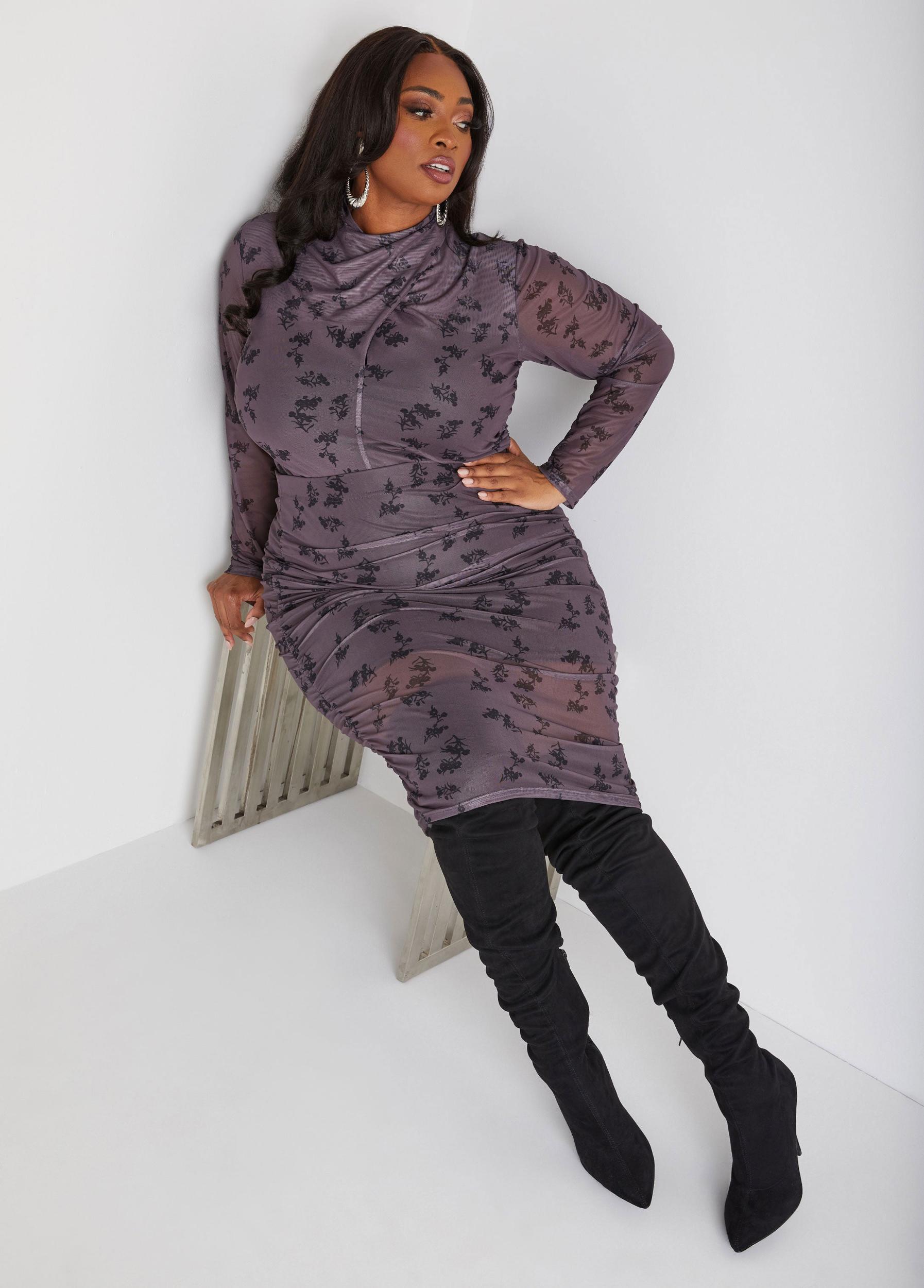 Floral Print Mesh Crisscross Top Product Image