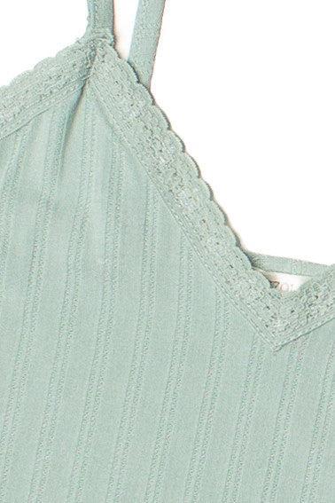 Lace Trim Stripe Cami Product Image