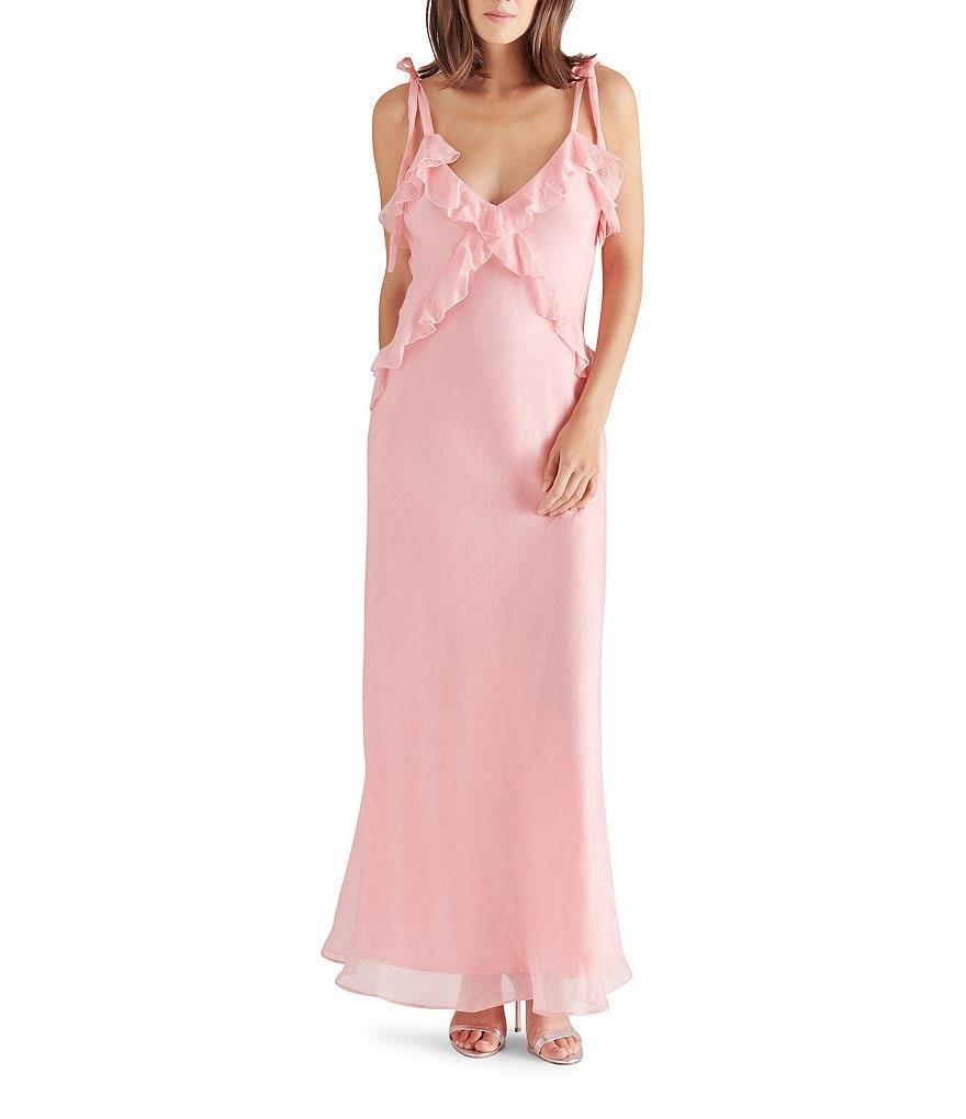 Steve Madden Adalina V-Neck Sleeveless Ruffle Maxi Dress Product Image