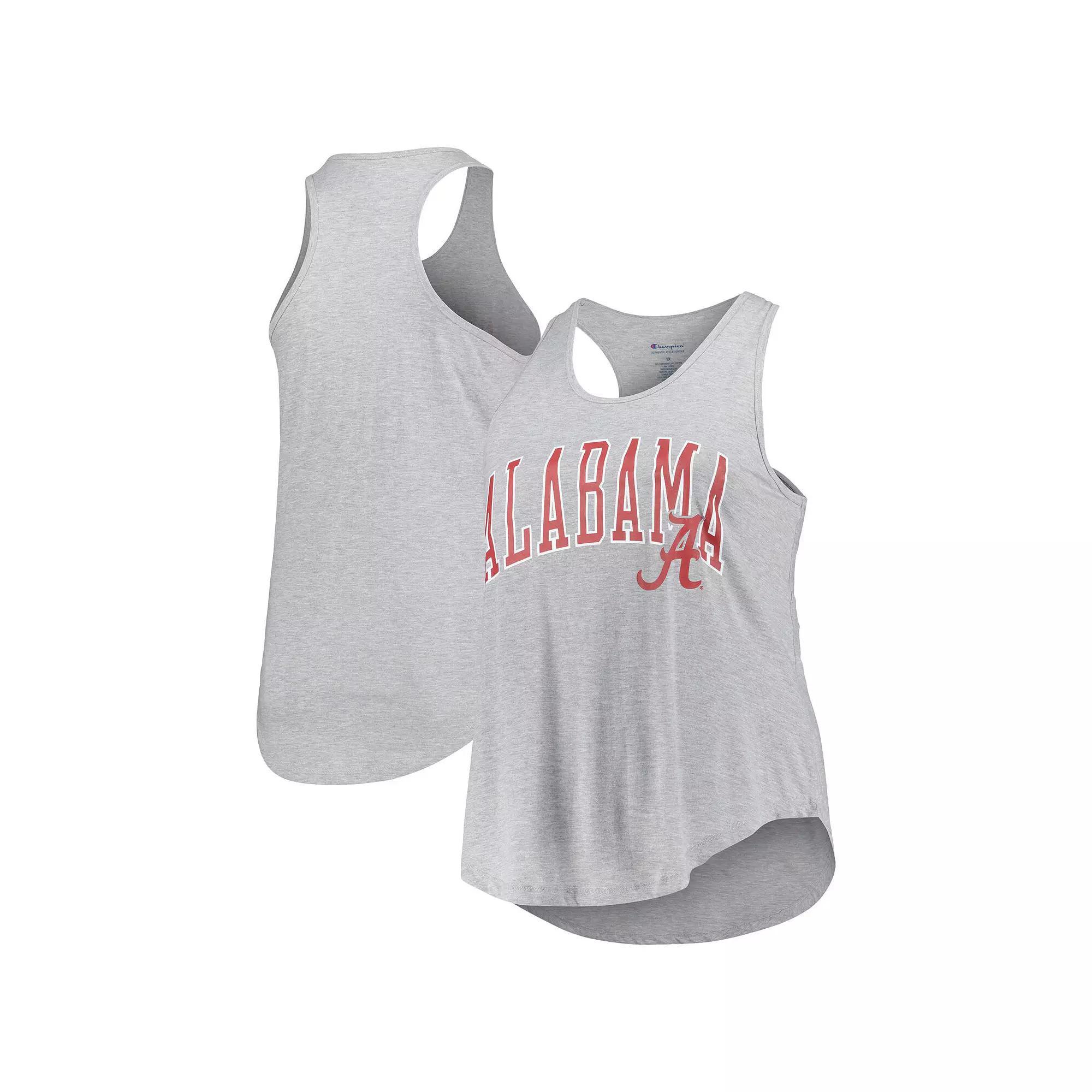 Women's Profile Heather Gray Alabama Crimson Tide Arch Logo Racerback Scoop Neck Tank Top, Size: 2XL, Grey Product Image