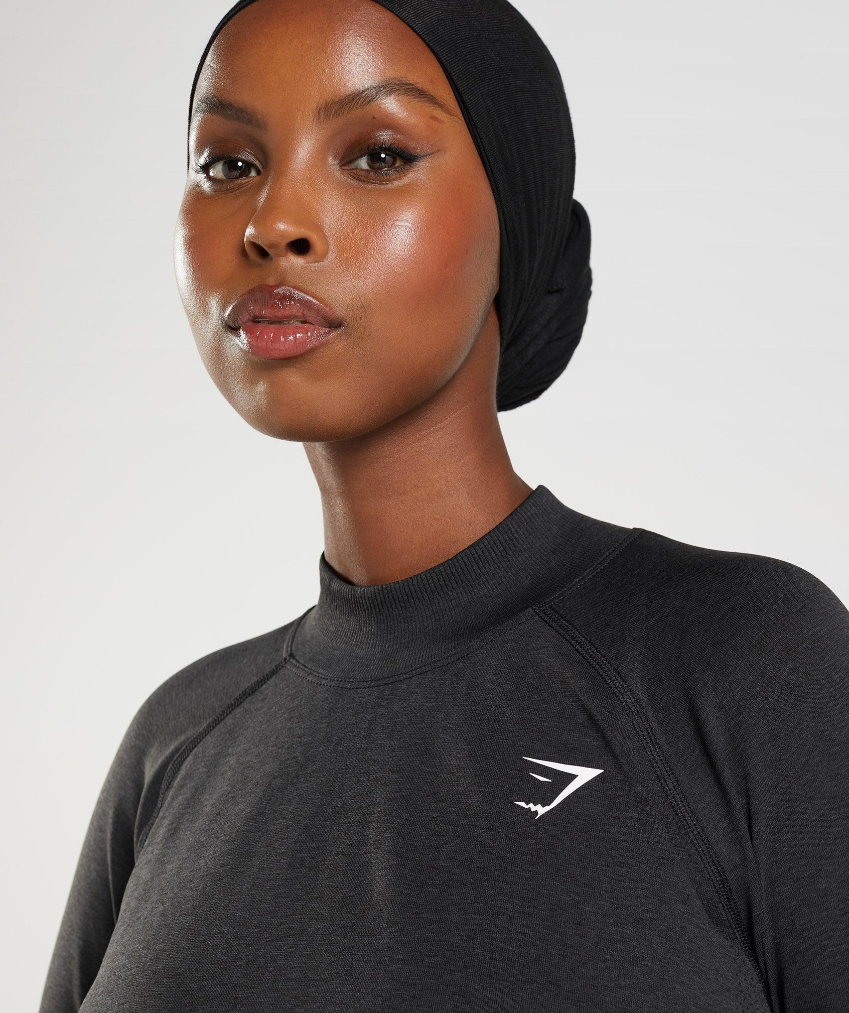 Gymshark Vital Long Line Top - Black Marl Female Product Image