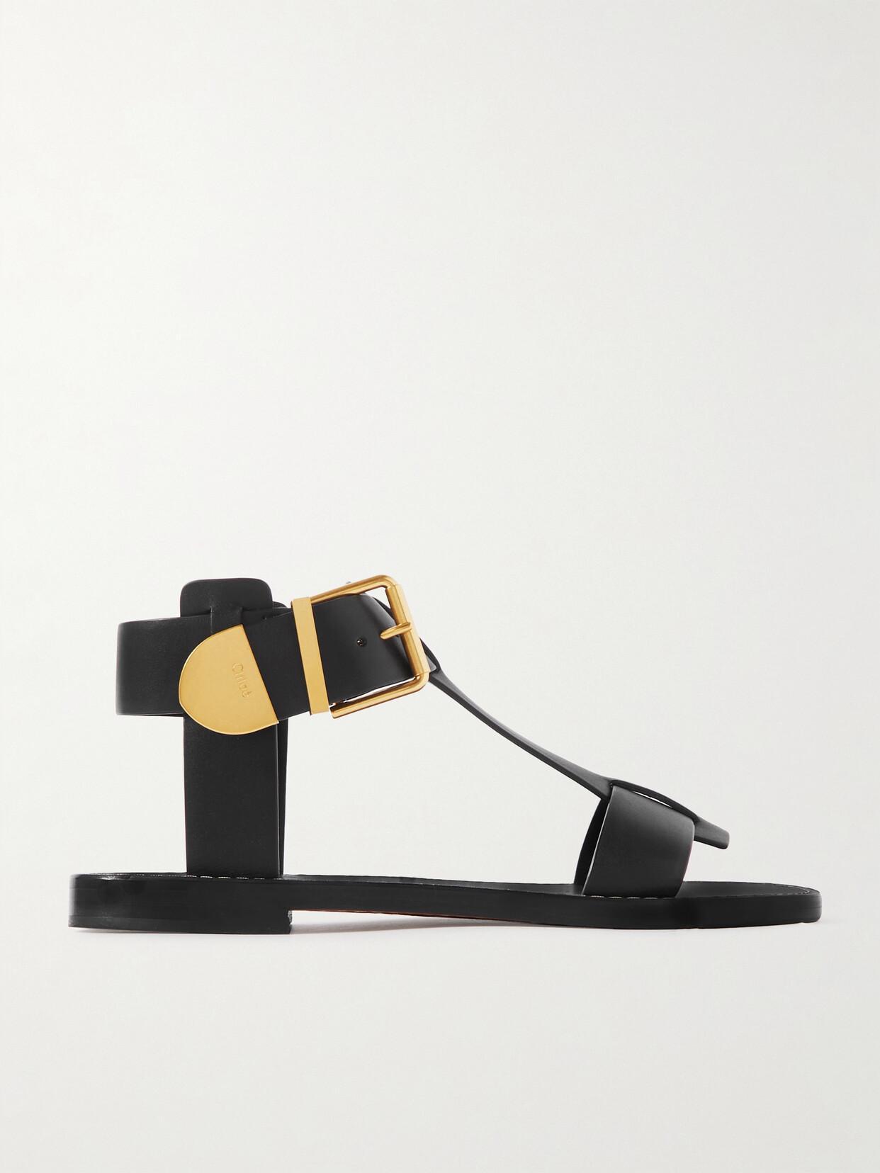 CHLOÉ Rebecca Leather Sandals In Black Product Image