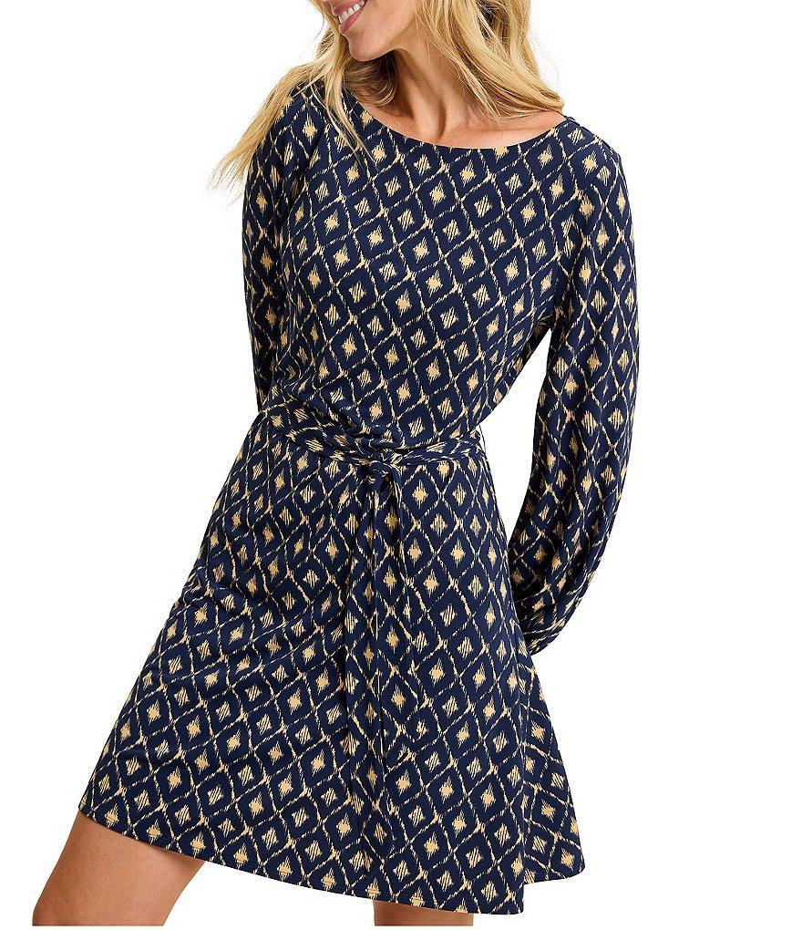 Tommy Bahama Diamond Cay Carmela Boat Neck Long Balloon Sleeve Knee Length Dress Product Image