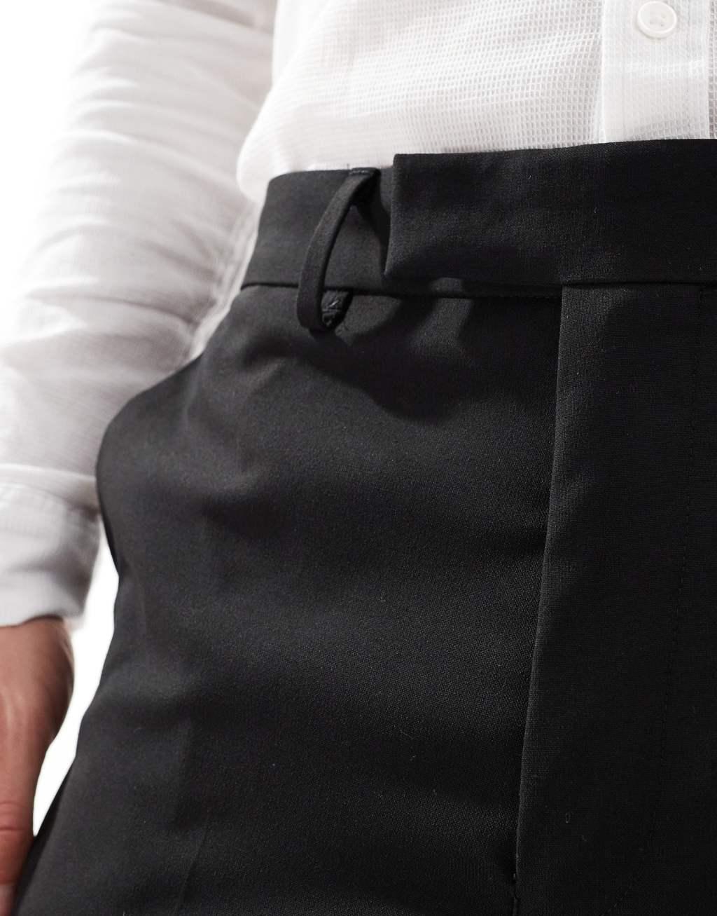 ASOS DESIGN tapered smart trousers in black Product Image