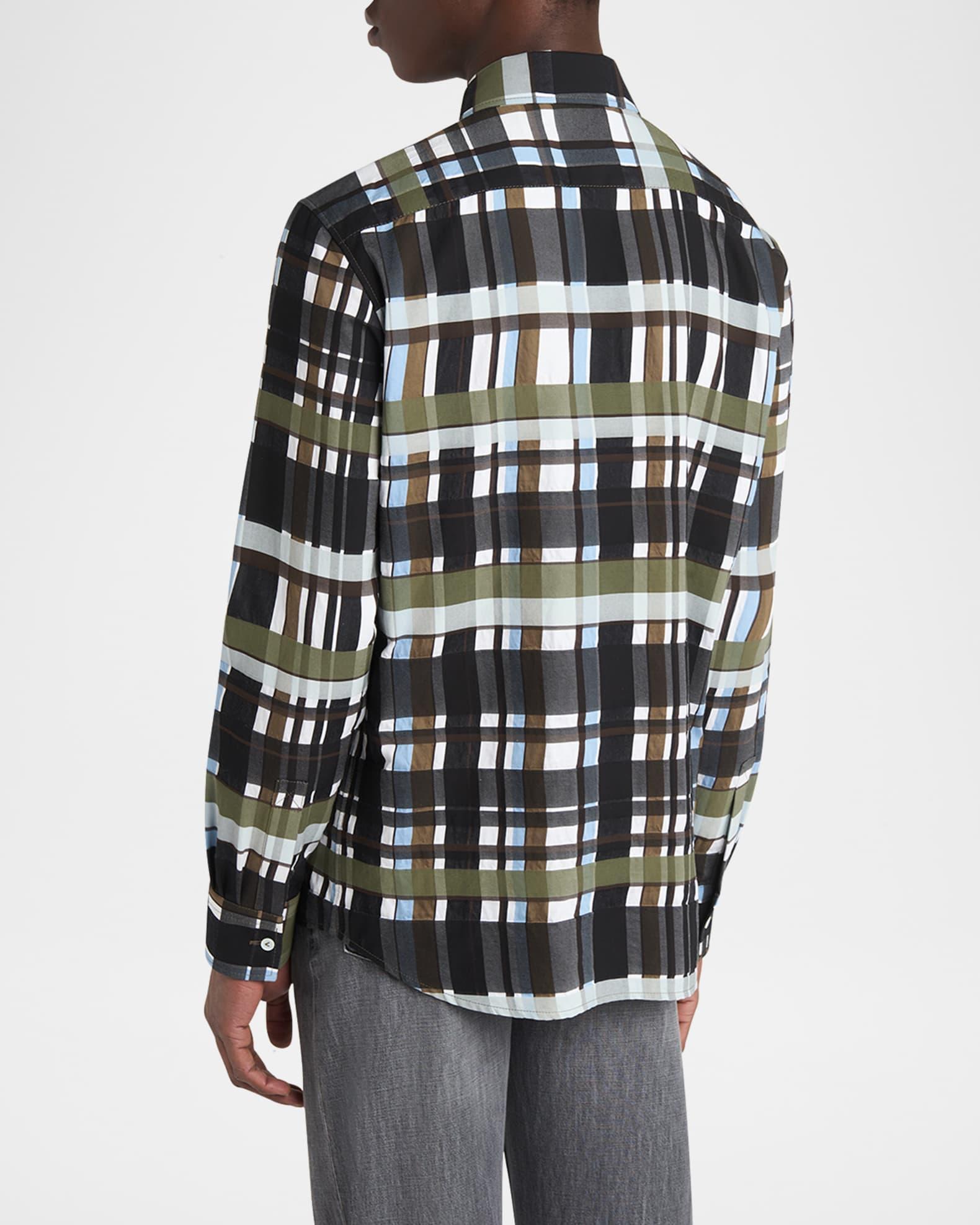 Men's Cotton Jumbo Plaid Casual Button-Down Shirt Product Image