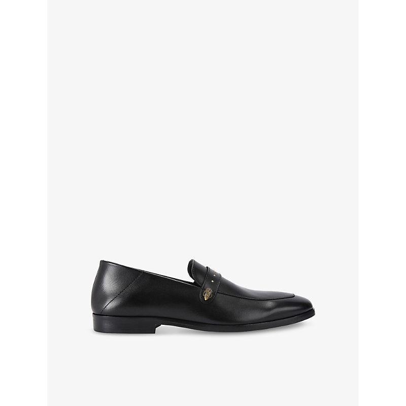 KURT GEIGER Mens  London Fraser Studded-strap Leather Loafers In Black Product Image