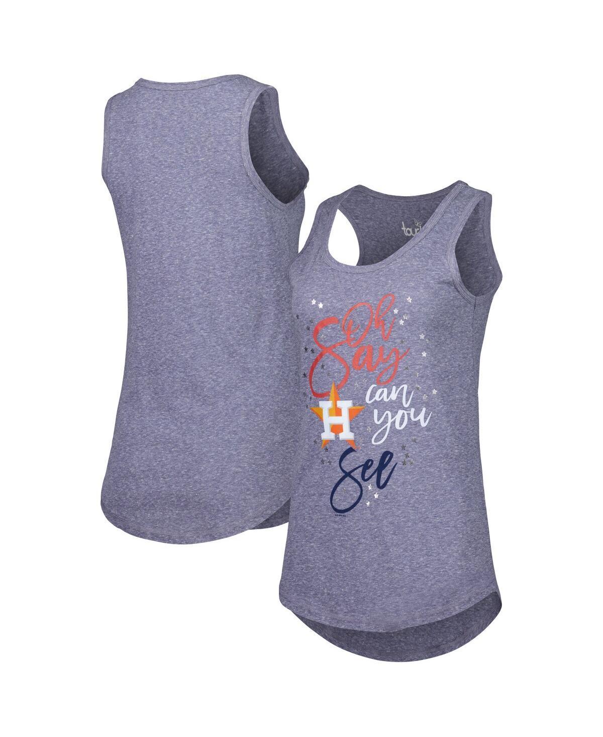 Womens Touch Navy Houston Astros Americana Tri-Blend Racerback Tank Top Product Image