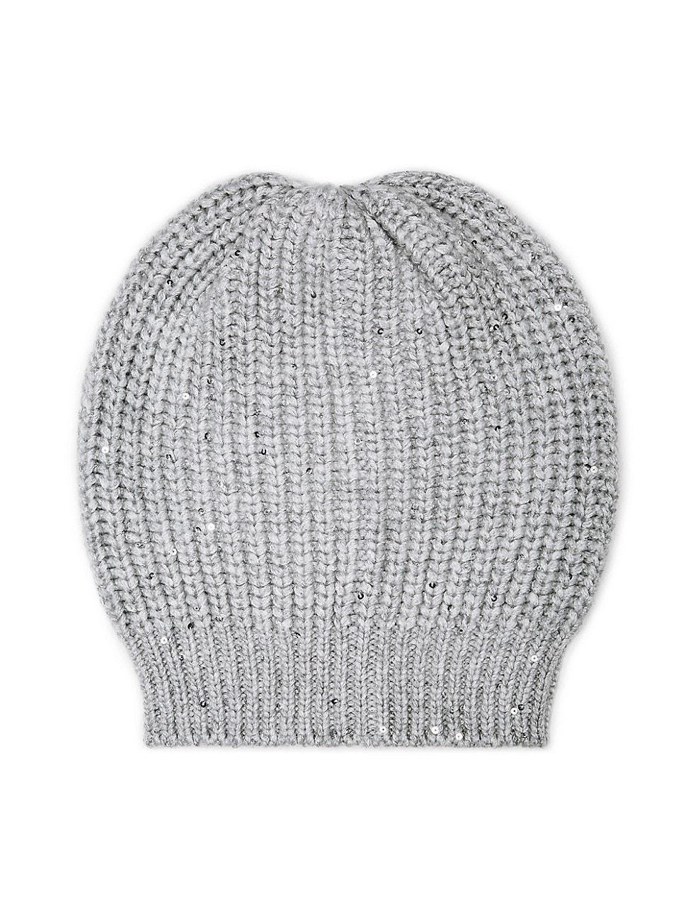 Womens Cashmere and Silk Diamond Yarn Beanie Product Image