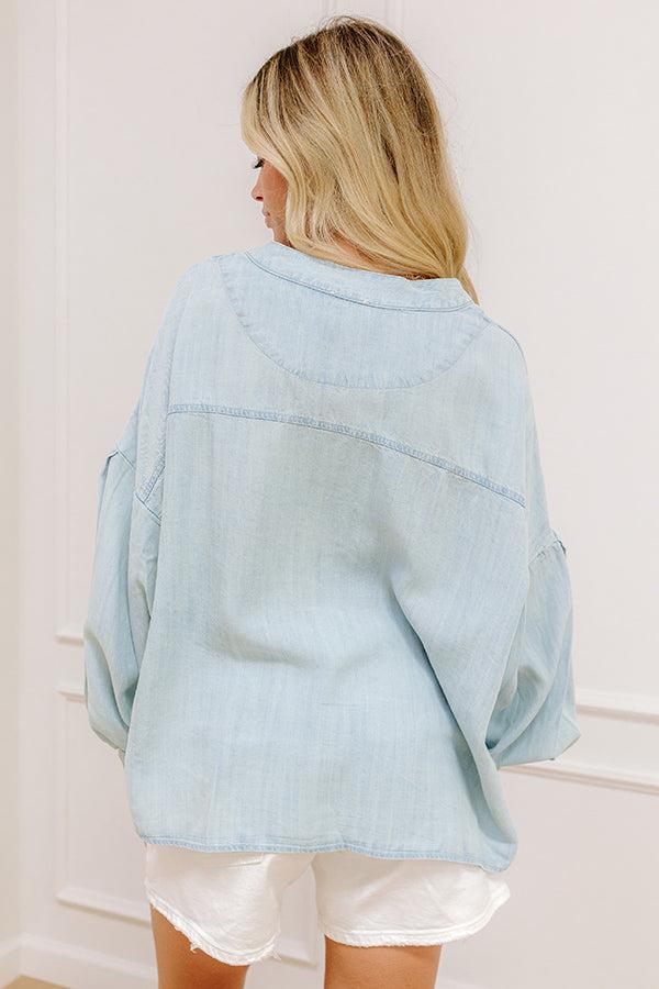 On Cloud Nine Chambray Top Product Image