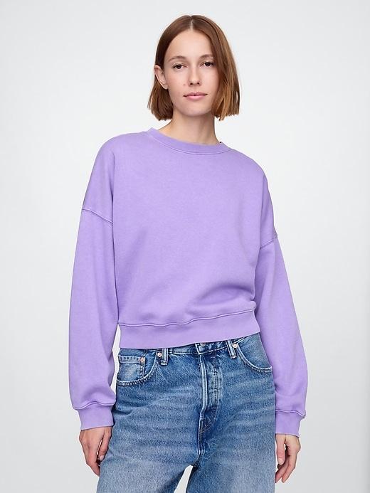 VintageSoft Wedge Crewneck Fringe Sweatshirt Product Image