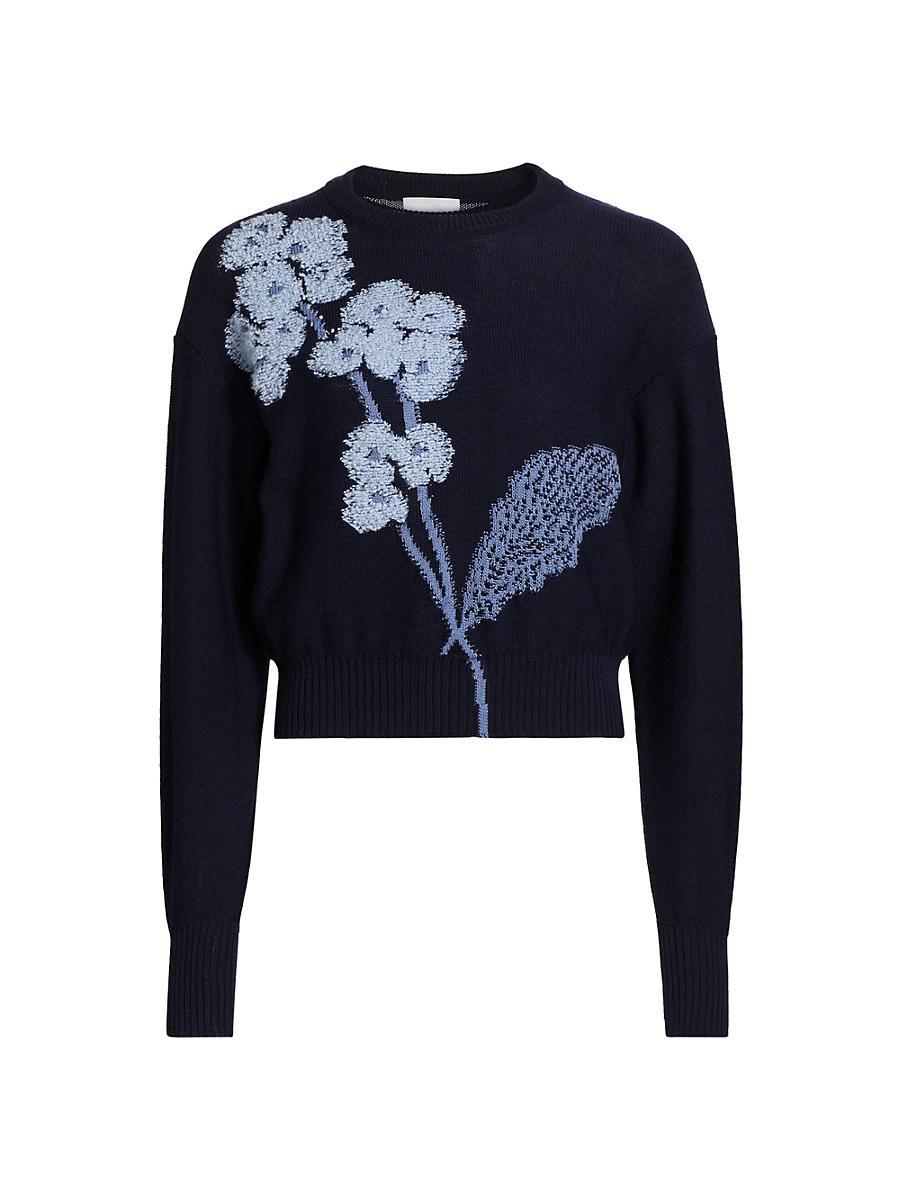 Womens Floral Crop Sweater Product Image