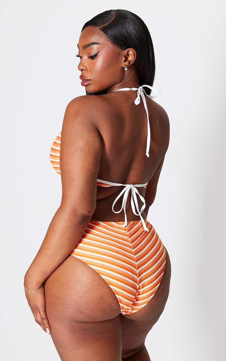 Plus Orange Striped Bikini Bottoms Product Image