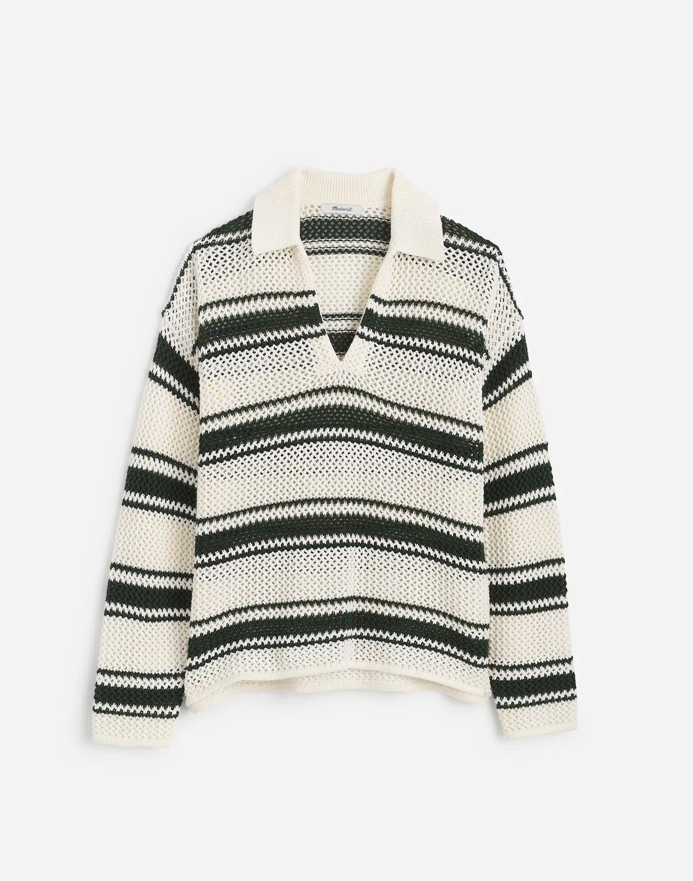 Open-Stitch Johnny Collar Sweater Product Image