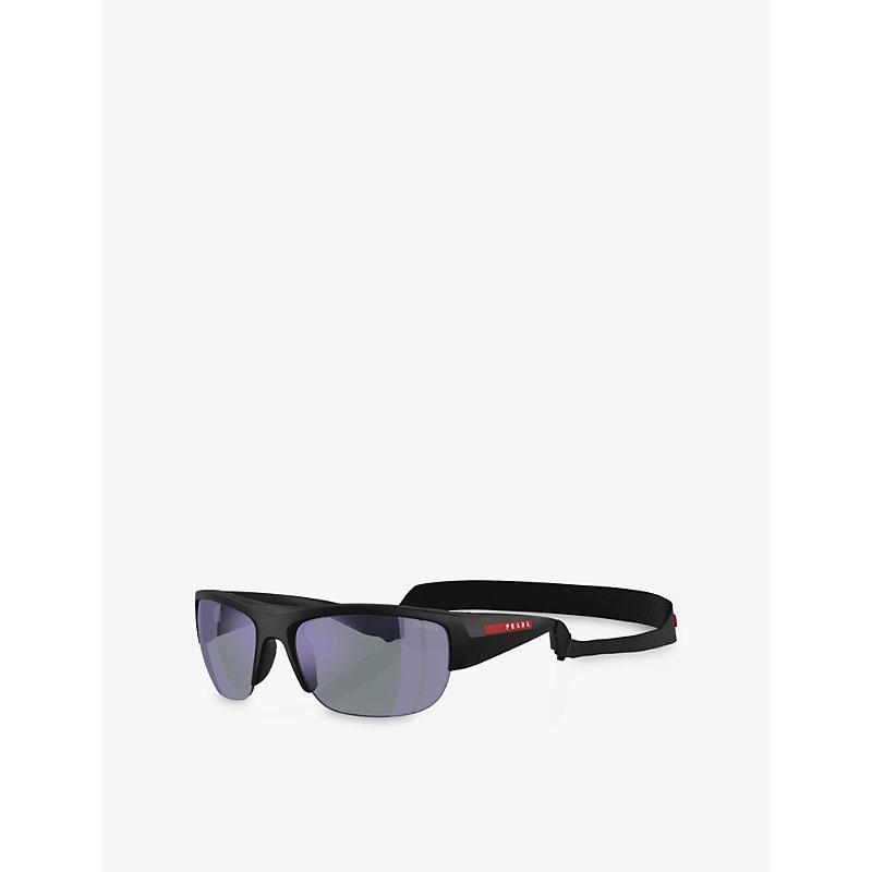 PRADA Womens A01s Pillow-frame Nylon Sunglasses Black Product Image