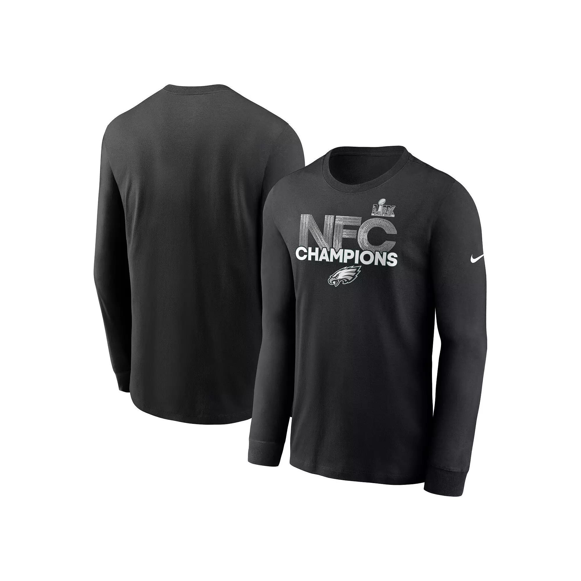 Men's Nike  Black Philadelphia Eagles 2024 NFC Champions Long Sleeve T-Shirt, Size: Medium Product Image