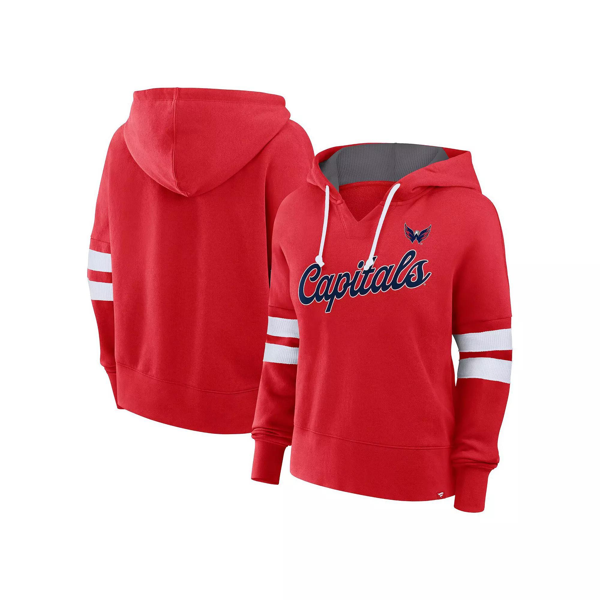 Women's Fanatics Red Washington Capitals Seize Fleece Pullover Hoodie,  Product Image