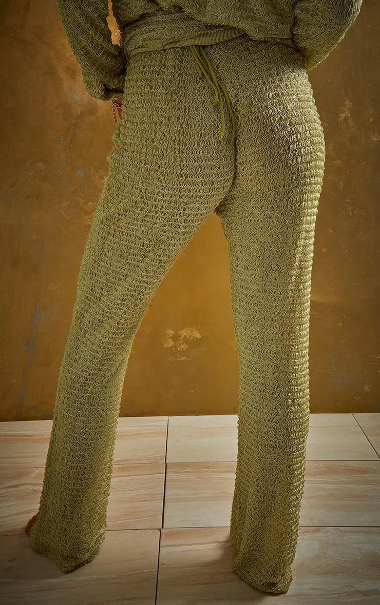Green Textured Beach Pants Product Image