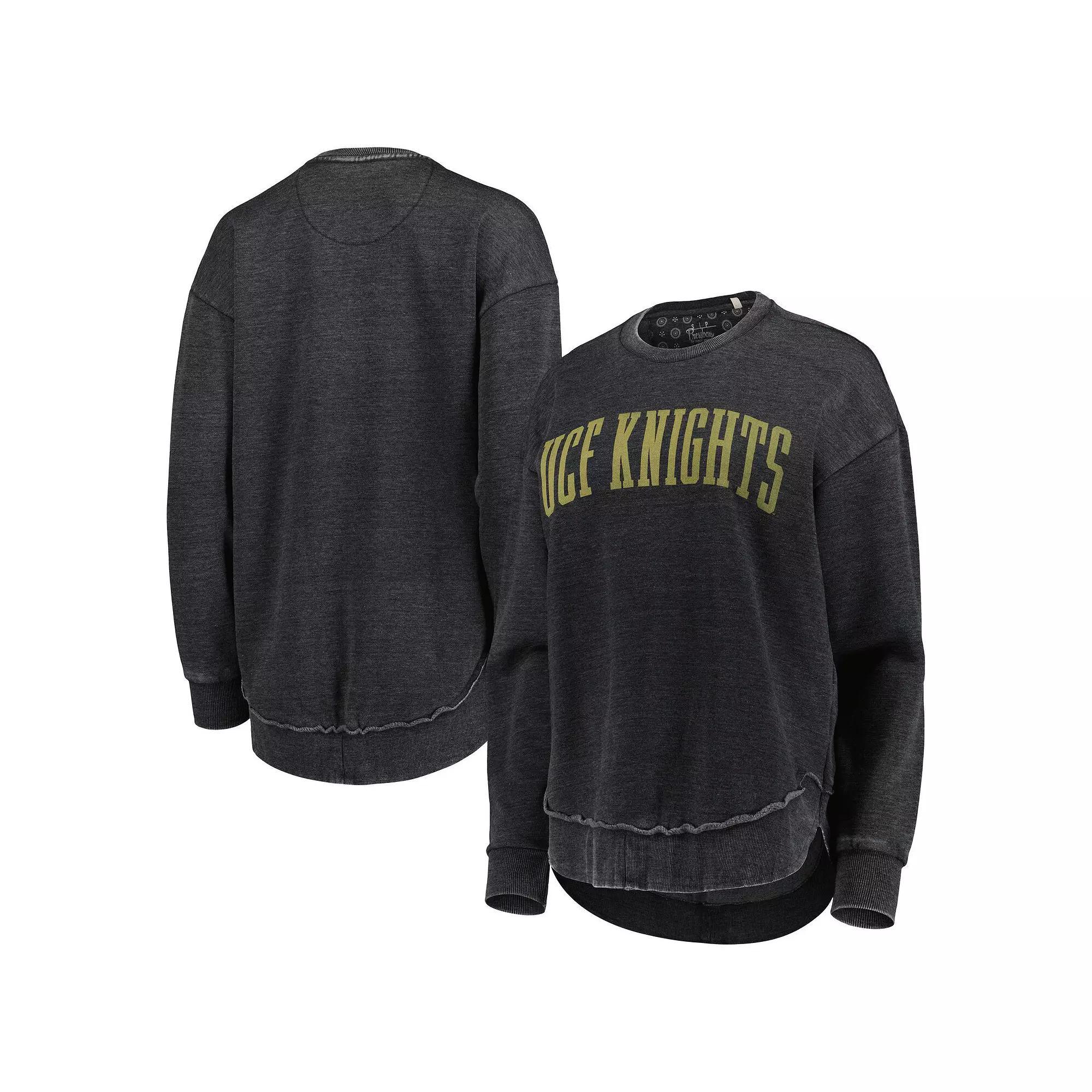 Women's Pressbox Black UCF Knights Vintage Wash Pullover Sweatshirt, Size: Small Product Image