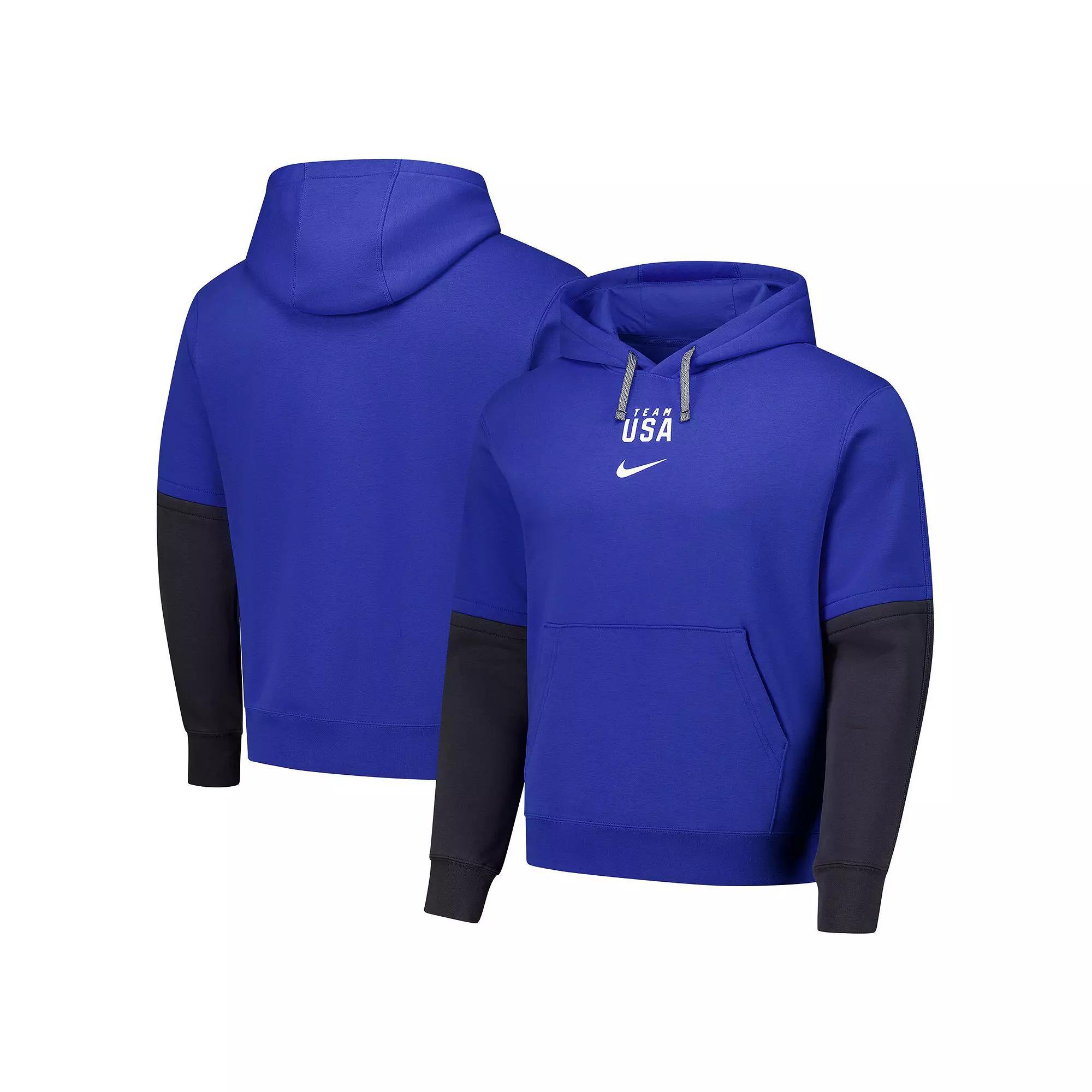 Men's Nike Royal Team USA Club Color Block Pullover Hoodie,  Product Image