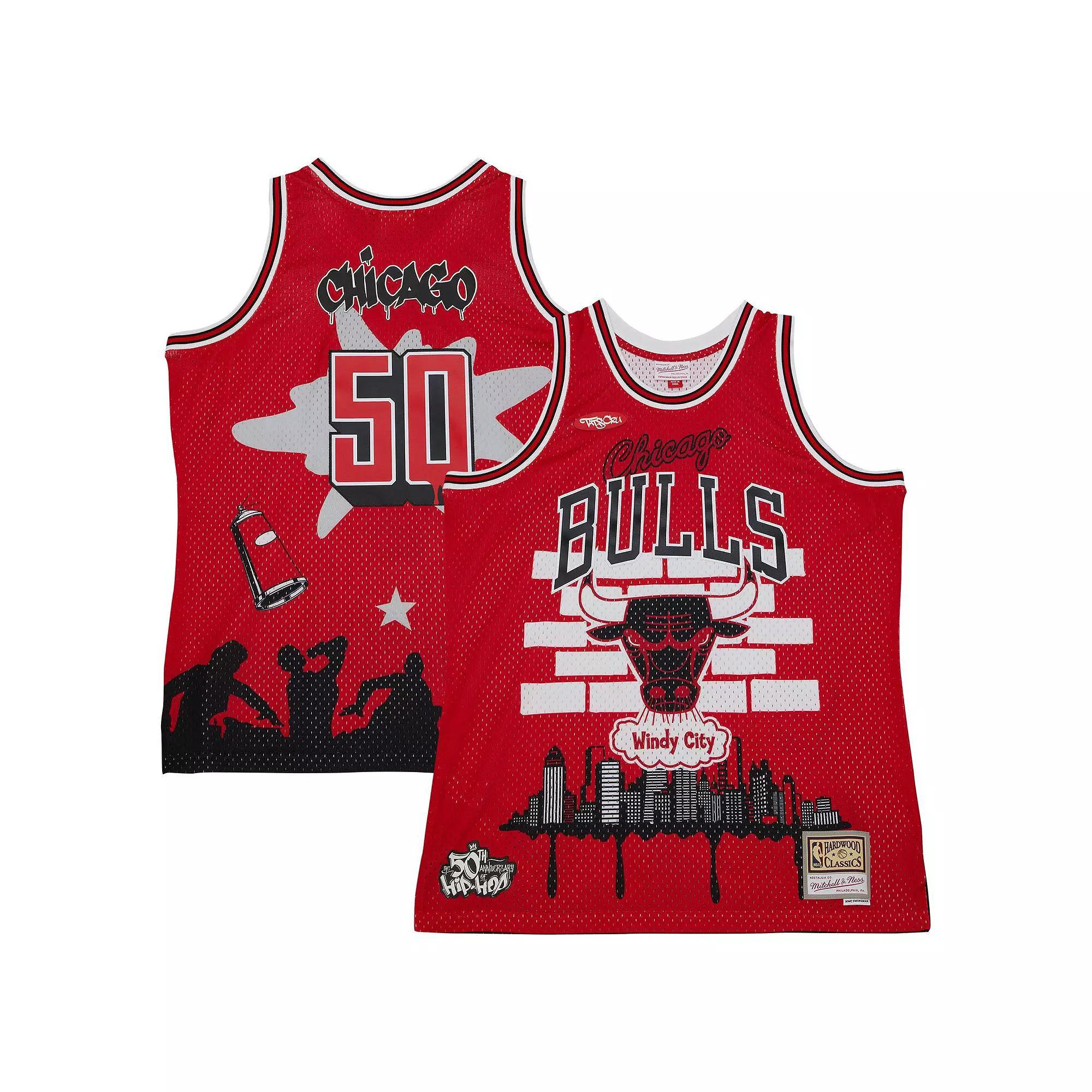Men's Mitchell & Ness x Tats Cru Red Chicago Bulls Hardwood Classics Fashion Jersey, Size: Small Product Image