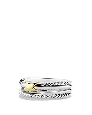 Womens X Crossover Band Ring in Sterling Silver Product Image