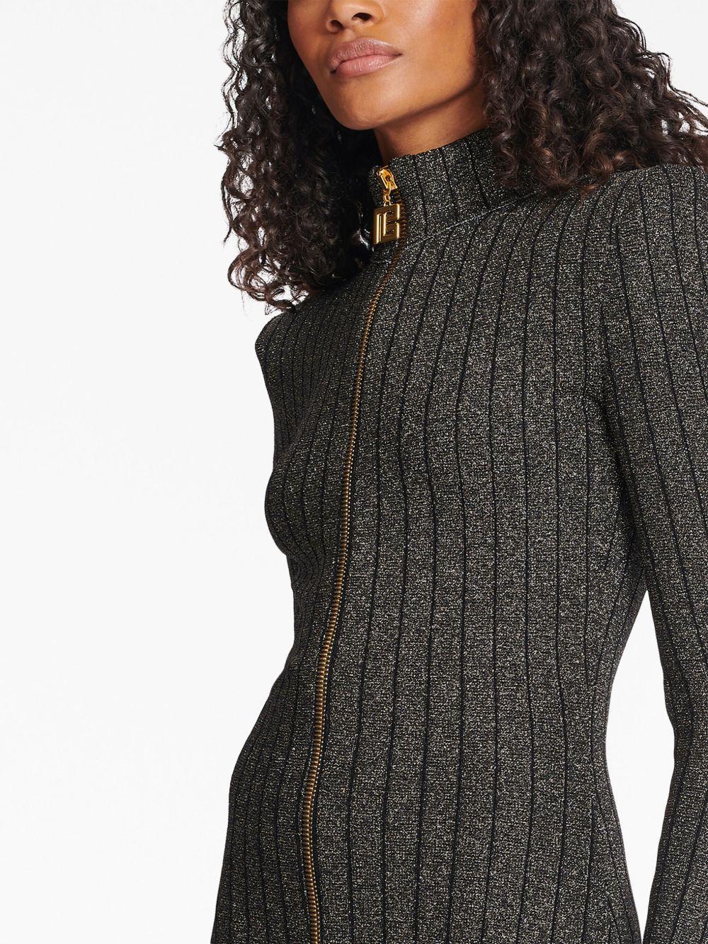 lurex-knit zipped minidress Product Image