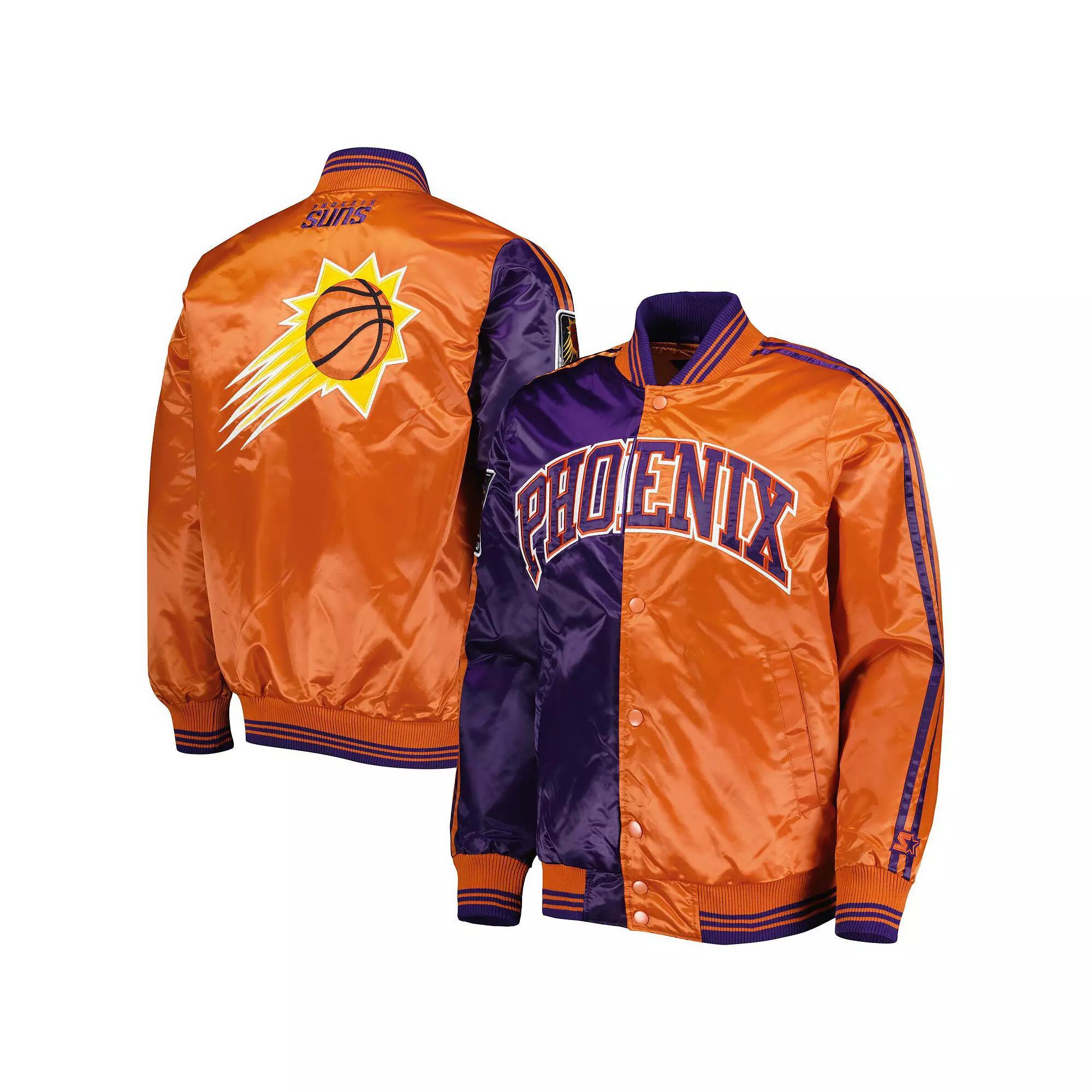 Men's Starter Purple/Orange Phoenix Suns Fast Break Satin Full-Snap Jacket,  Product Image