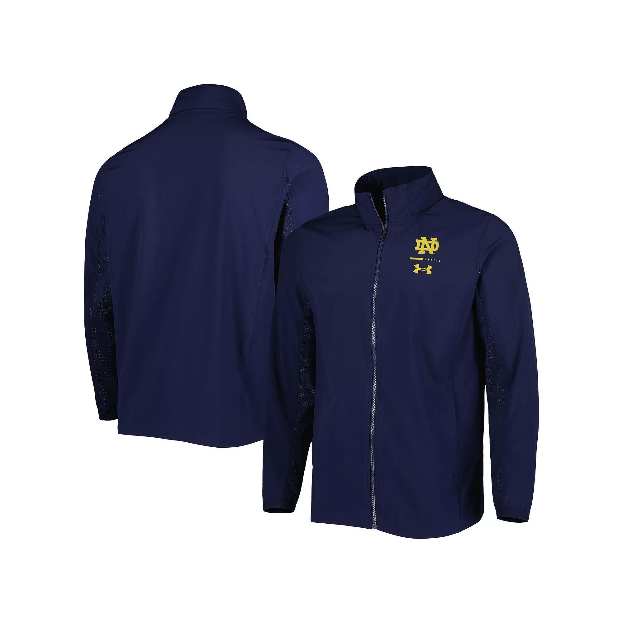Men's Under Armour Navy Notre Dame Fighting Irish Squad 3.0 Full-Zip Jacket, Size: Small, Blue Product Image