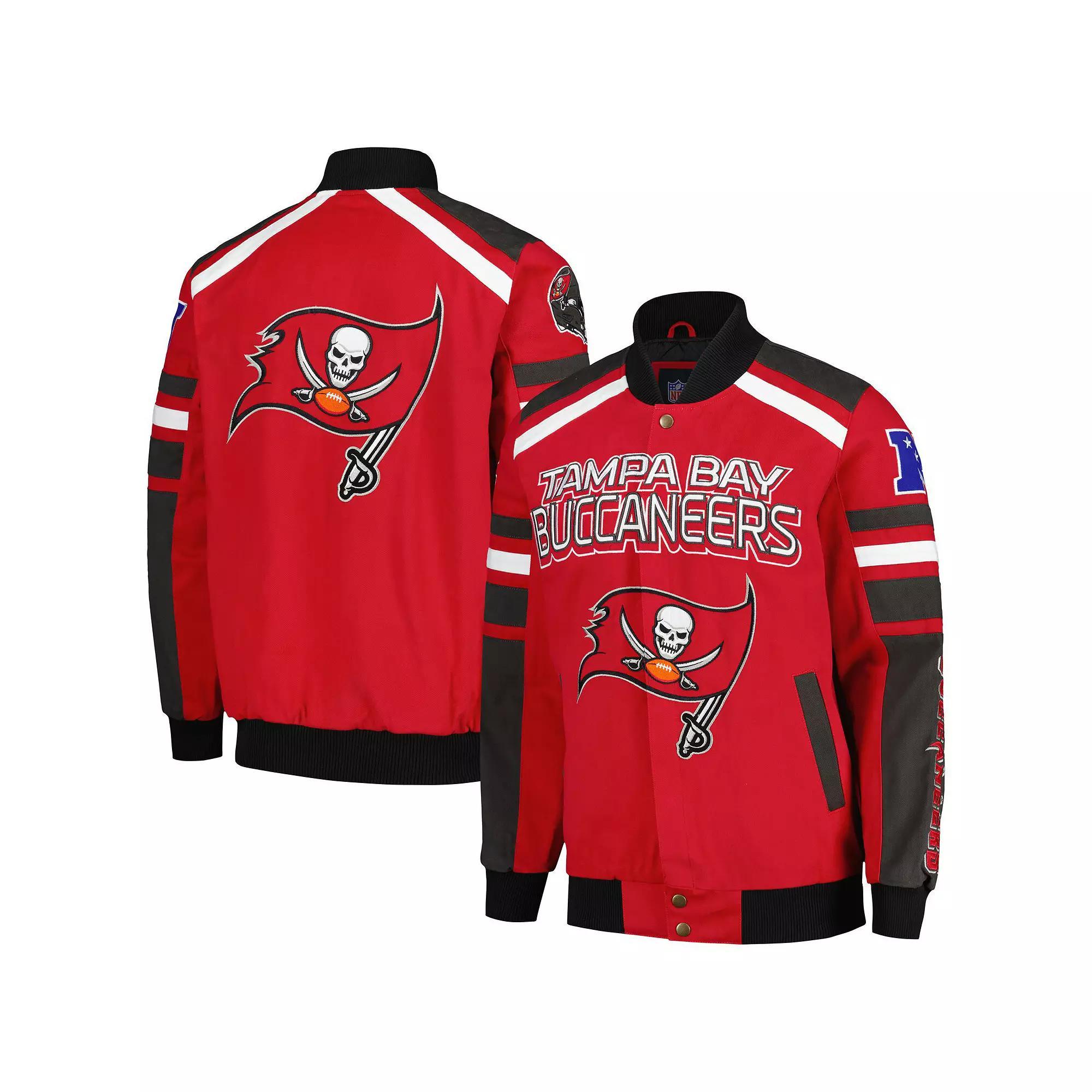 Men's G-III Sports by Carl Banks Orange Denver Broncos Power Forward Racing Full-Snap Jacket,  Product Image