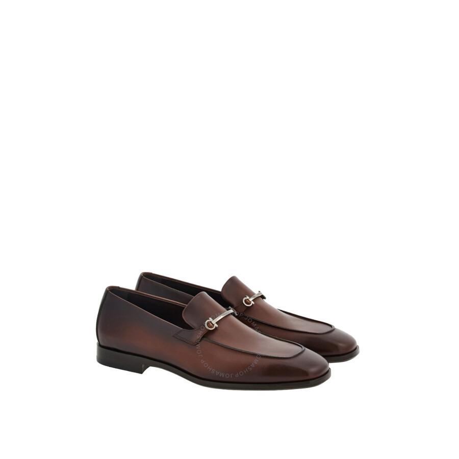 FERRAGAMO Fedro Gancini Ornament Moccasins In Brown Product Image