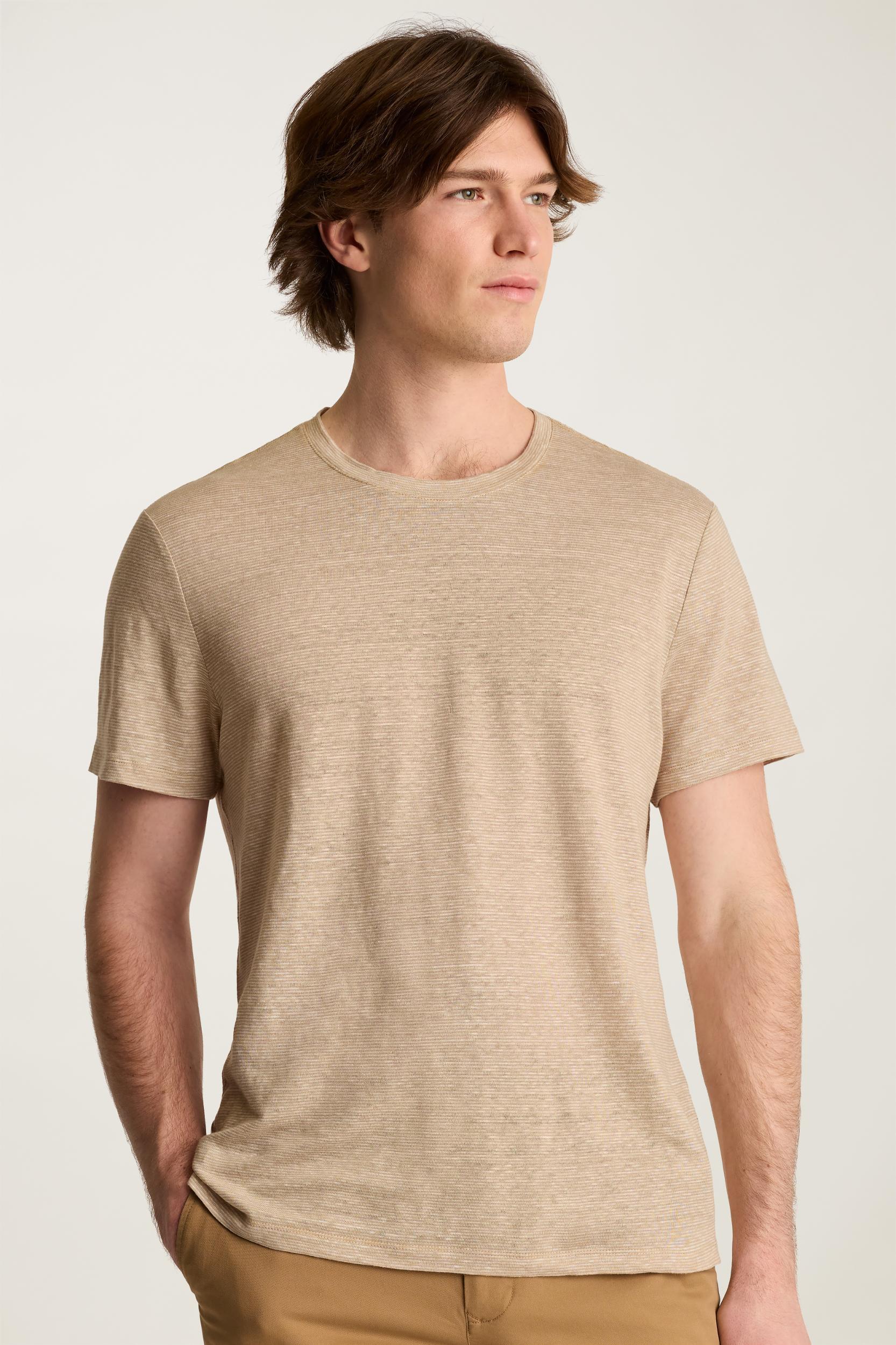 Linen Crew Neck Tee Product Image