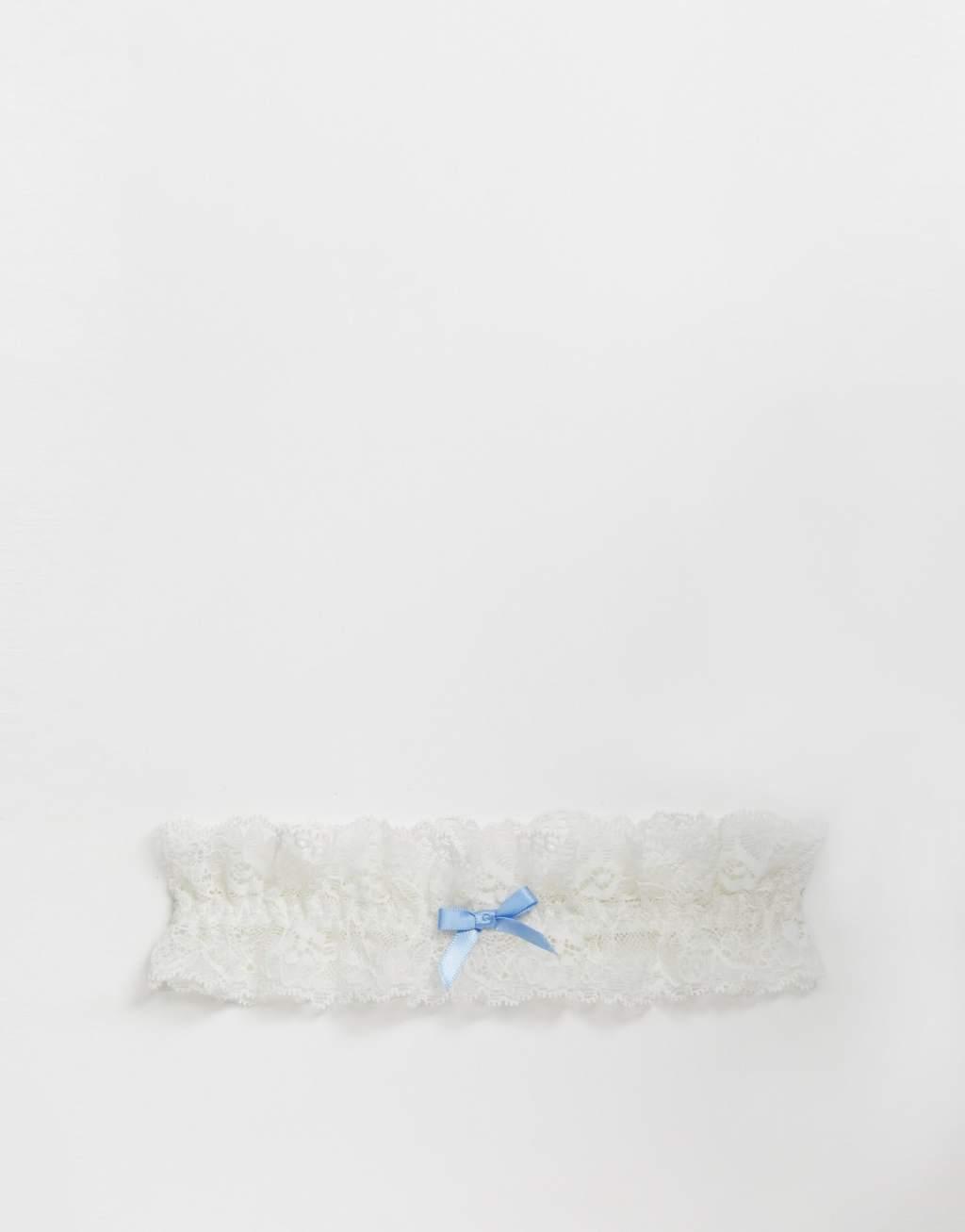 Bluebella bridal garter in a bag in white / blue Product Image