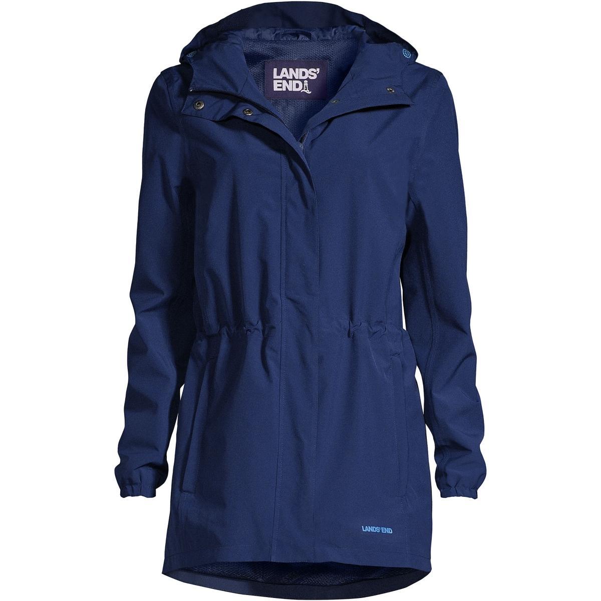 Womens Lands End Hooded Packable Raincoat Product Image